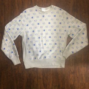 Champion All over Print Pattern Crewneck Sweatshirt size Medium